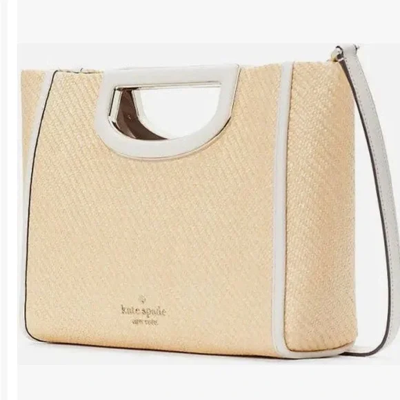 NWT!!!! Kate Spade Alexia Straw Crossbody Clutch - Picture 6 of 7